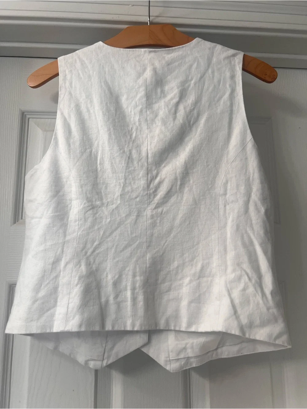 J. Crew White Linen Button-Front Vest Top Sz 10 Classy, Workday, Layering